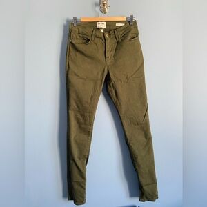 FRAME Olive Green Skinny Jeans - Le Skinny de Jeanne